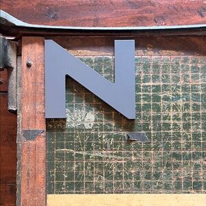 Gray Metal Letter N Decor